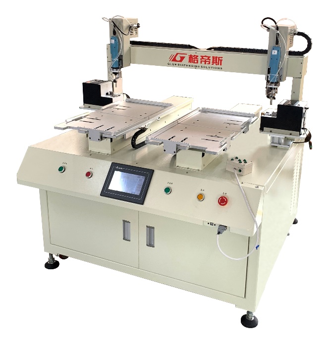 白色双工位自动面板灯螺丝机